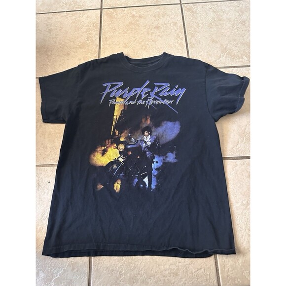 Prince Purple Rain Prince And The Revolution Men's Black T-Shirt Size L - Picture 1 of 2